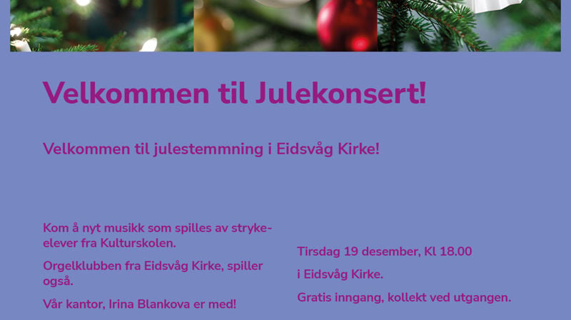 Velkommen til Julekonsert i Eidsvåg!