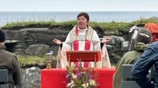 Biskop Ragnhild heldt preika på gudstenesta i høve 1000-årsmarkeringa for Seljumannamesse. Foto: Ragna Sofie Grung Moe.