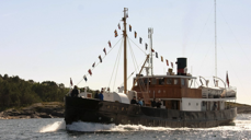 MS Atløy tar med kystpilegrimar til Seljumannamesse. Foto: Mikail Eldin
