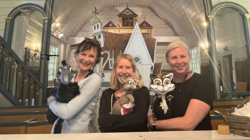 «Ravnen, musa og katten» f.v: Siv Grethe Bøhn-Pettersen, Ann Jensen og Astri Svanes Haug.
