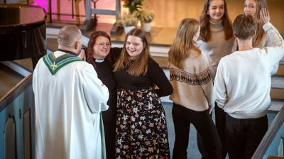 Frå ei ungdomsgudsteneste Foto: Odd Mehus