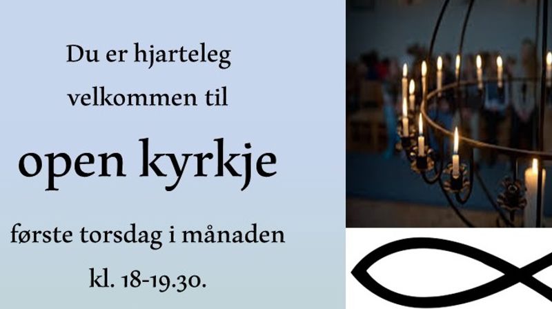 Open kyrkje torsdag 2. mai kl. 18 - 19.30