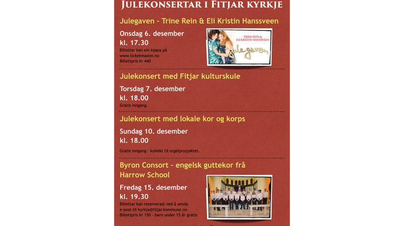 Julekonsertar i Fitjar kyrkje