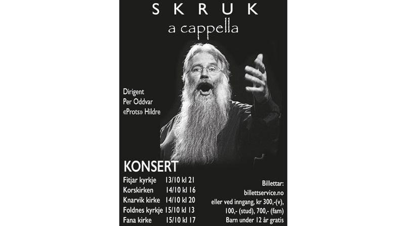 Konsert med SKRUK fredag 13.okt kl. 21