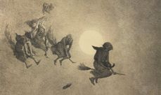 The Witches Ride - en illustrasjon av William Holbrook Beard fra 1870. Bilde: Wikimedia Commons